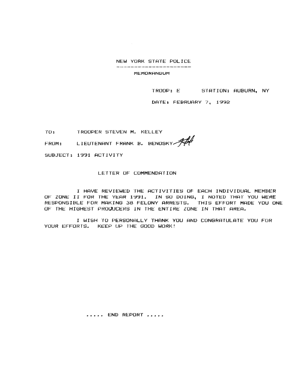 1991 Activity — One of Zone II’s Highest Producers