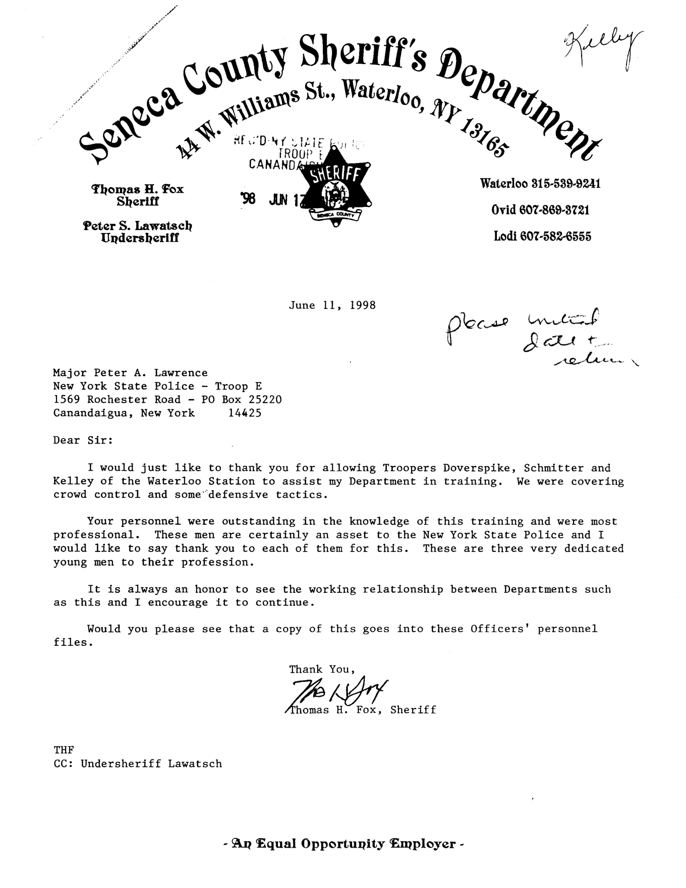 Sheriff's Department Training — Crowd Control & Defensive Tactics