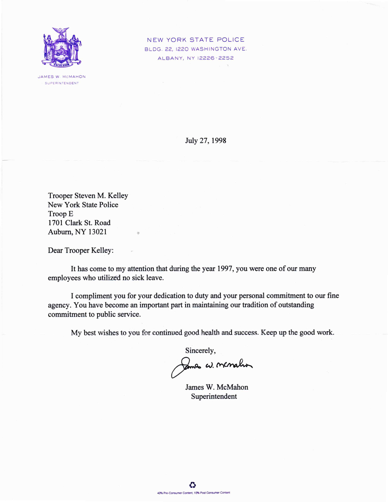 No Sick Leave Used During 1997