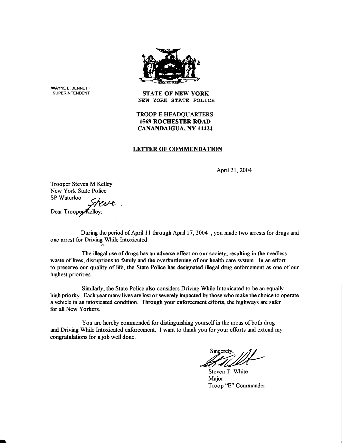 April 21 2004 commendation