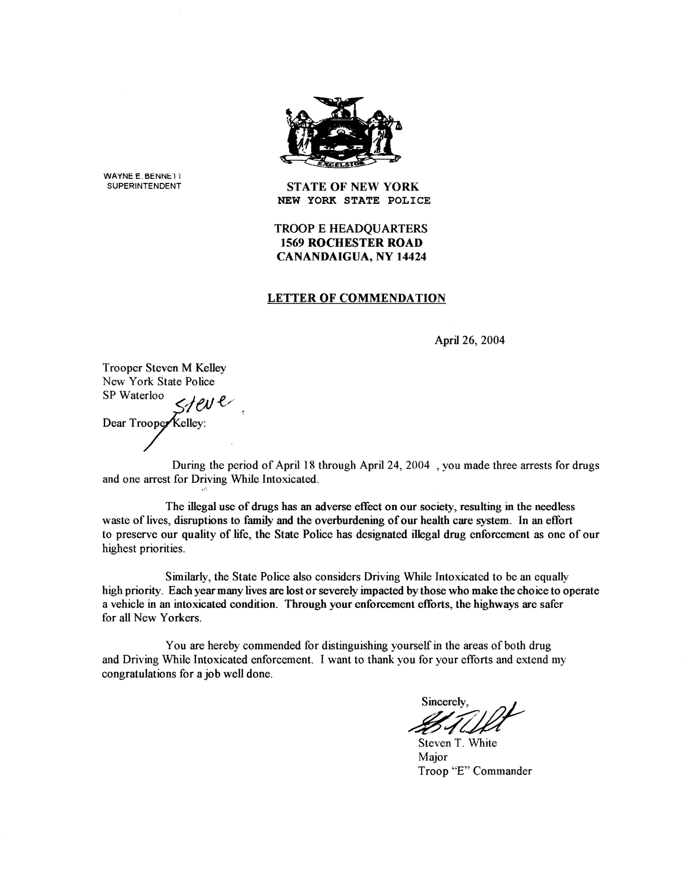 April 26 2004 commendation