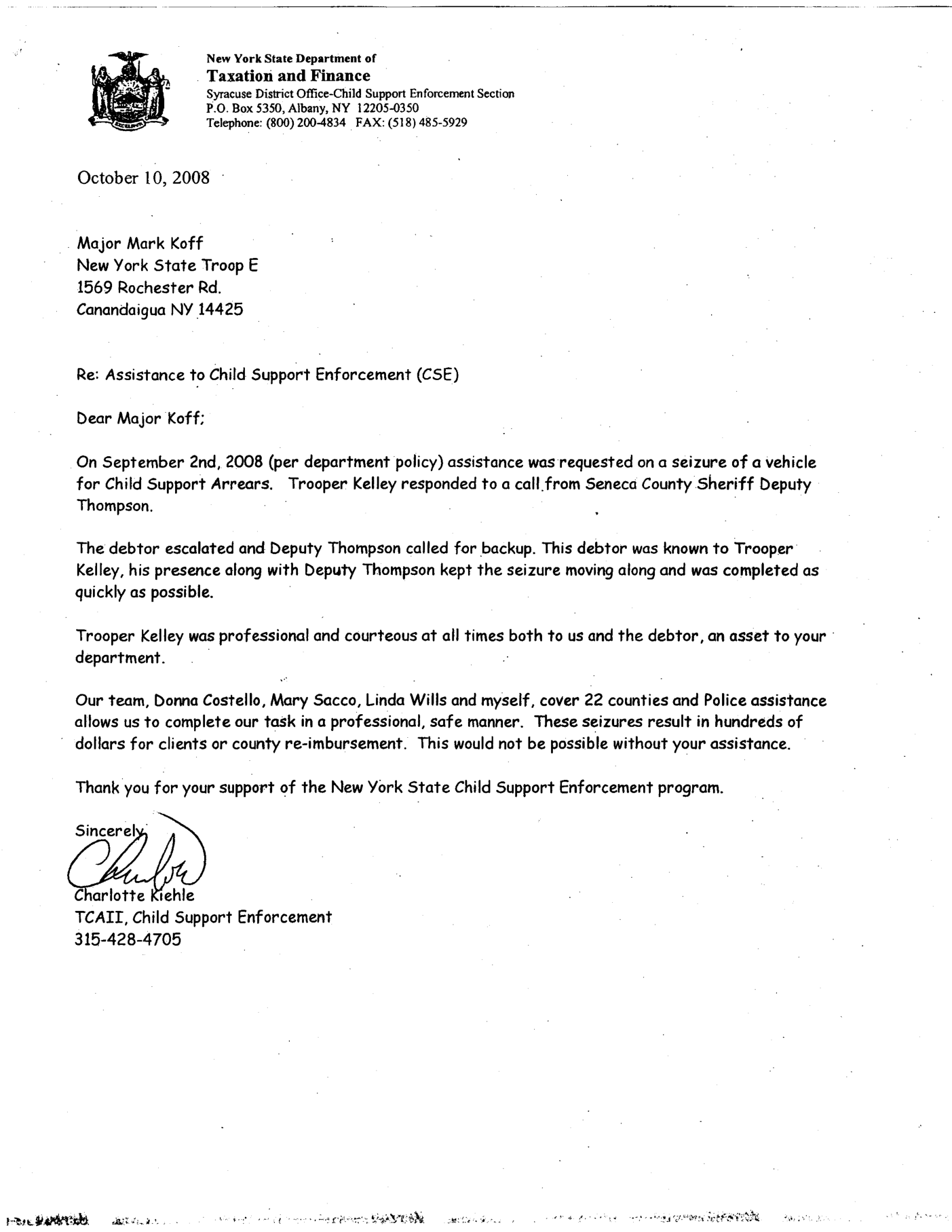 Child Support Enforcement recognition