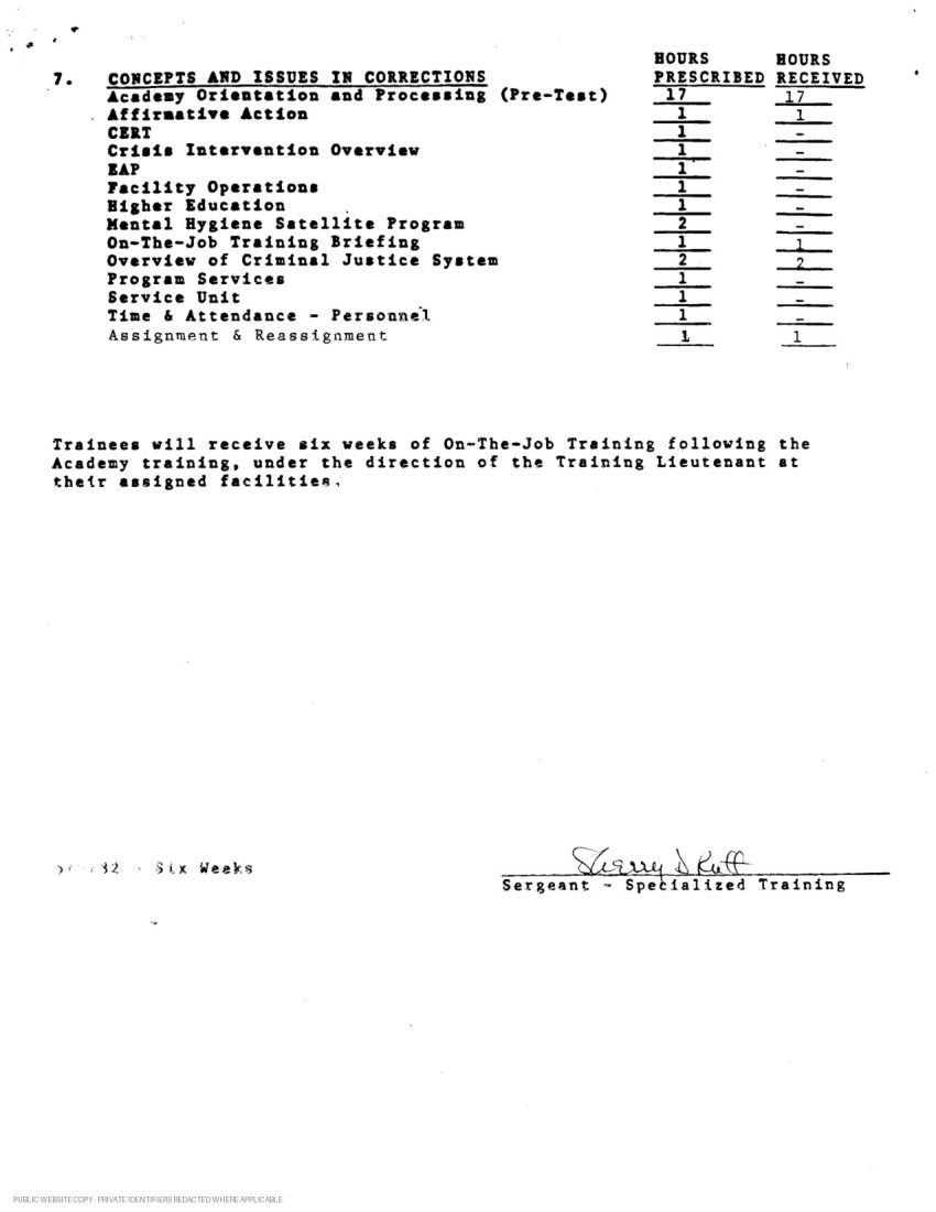 New York State corrections academy transcript and curriculum - page 4