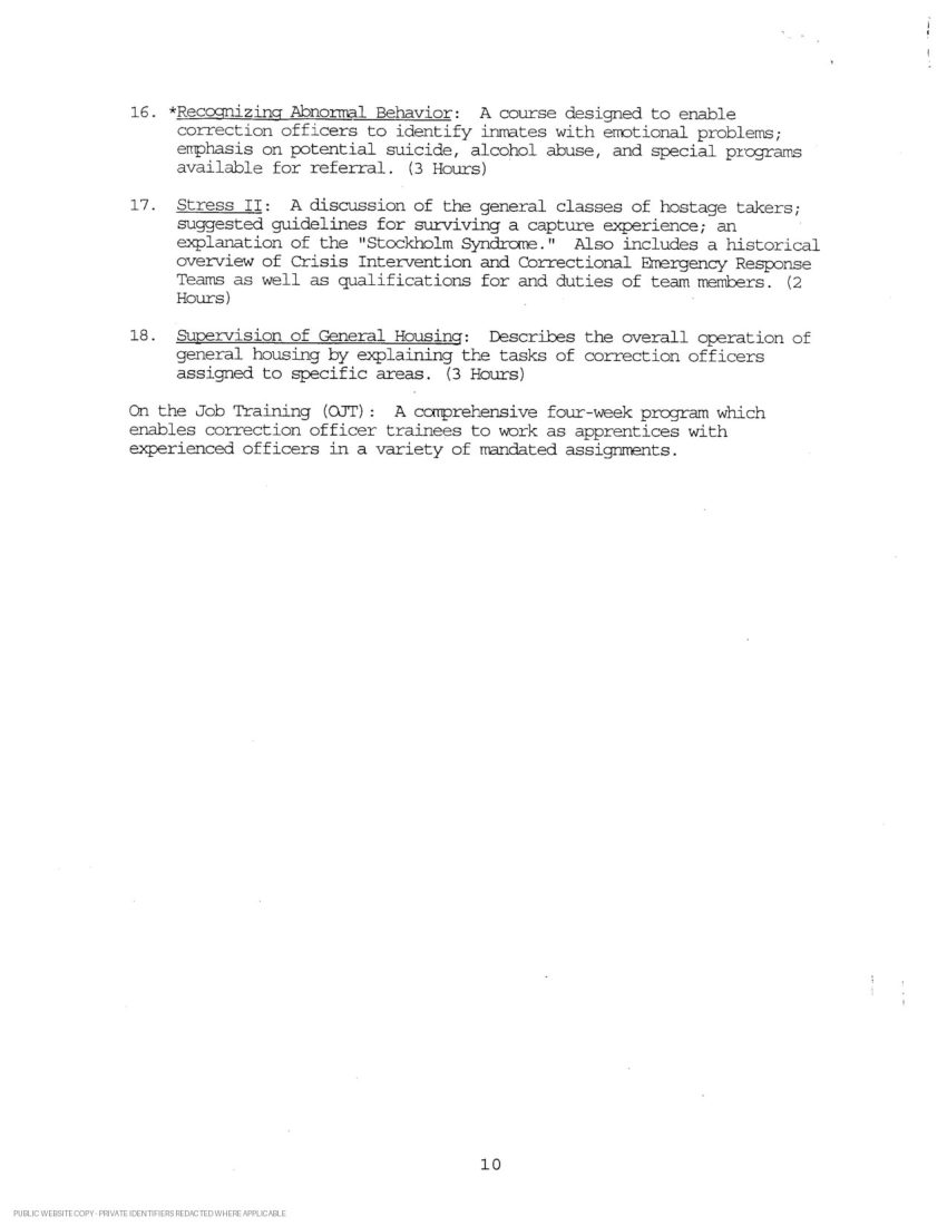 New York State corrections academy transcript and curriculum - page 14