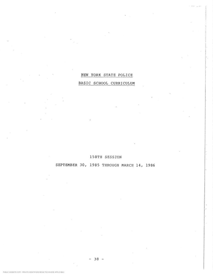 New York State Police academy and in-service transcript - page 13
