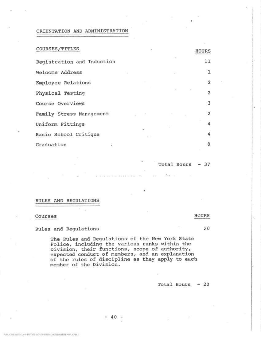 New York State Police academy and in-service transcript - page 15
