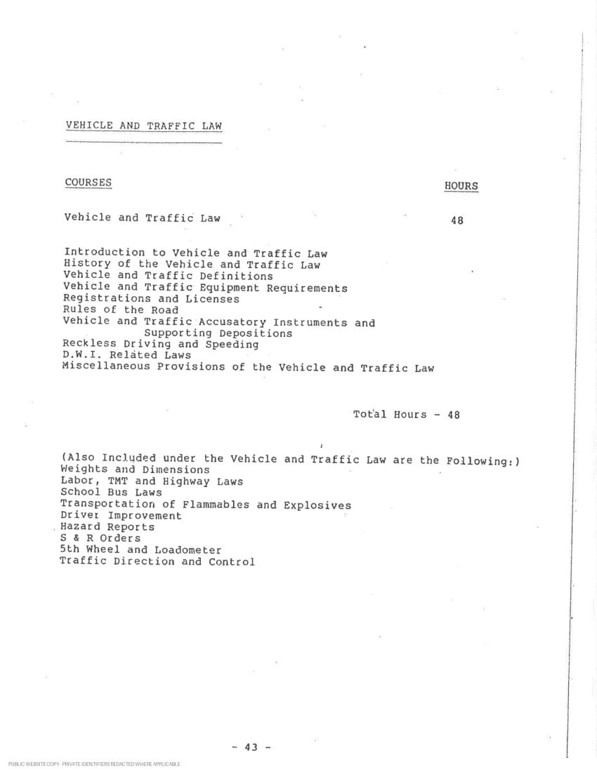 New York State Police academy and in-service transcript - page 18