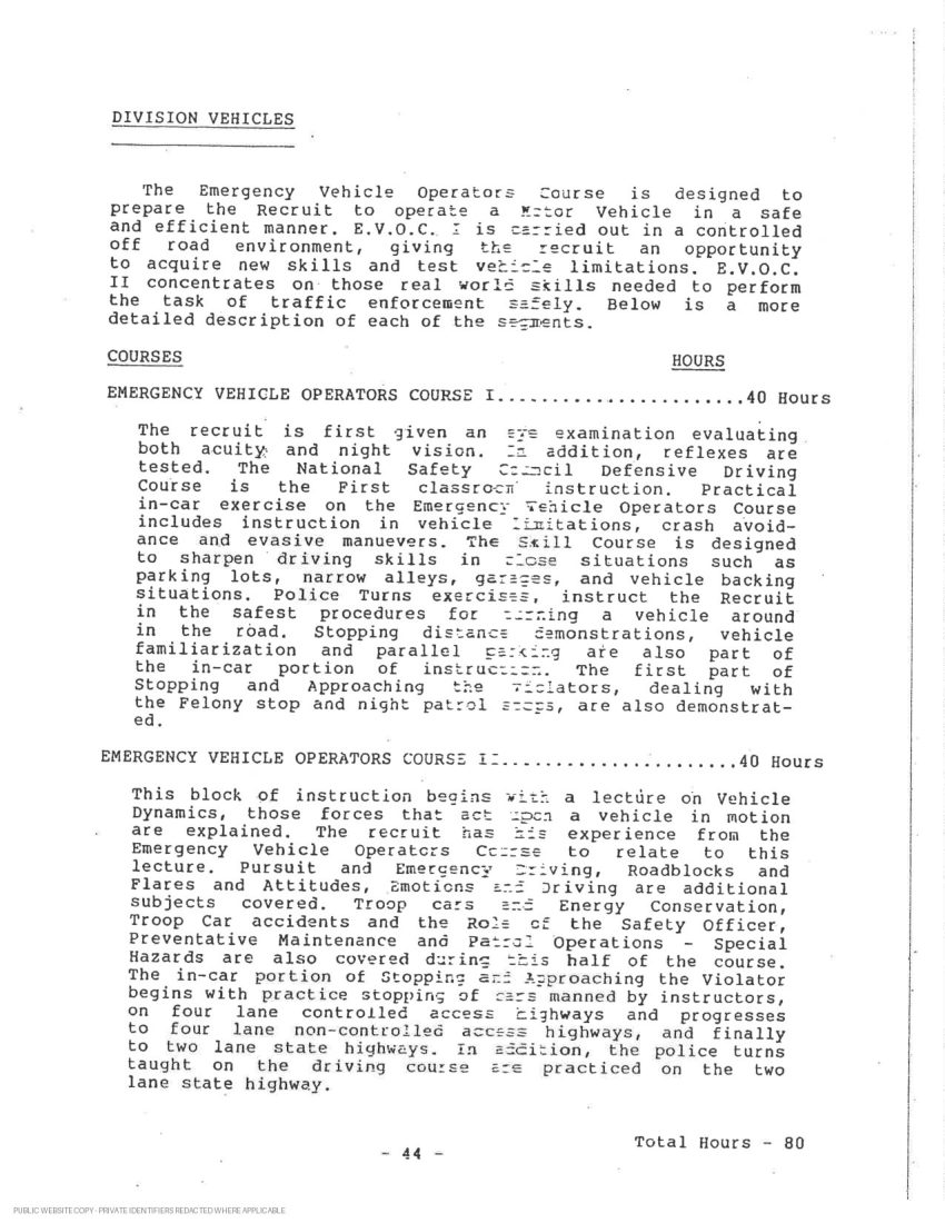 New York State Police academy and in-service transcript - page 19