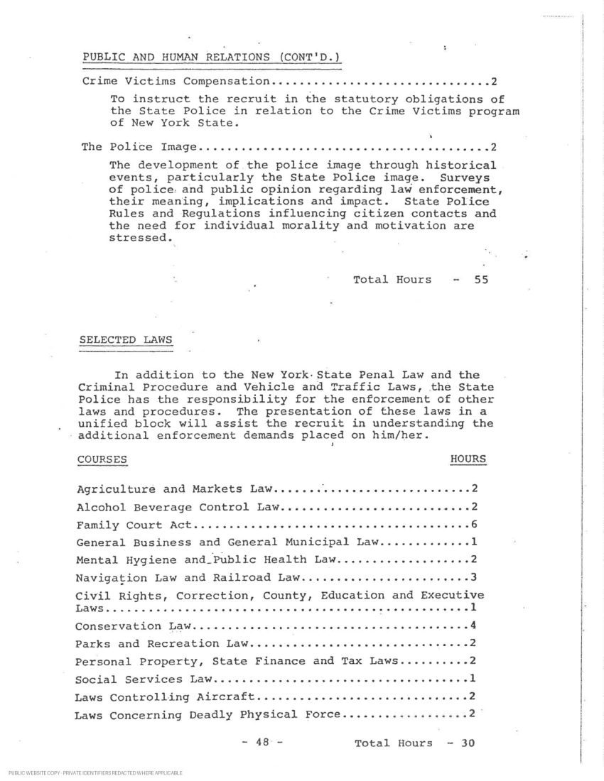 New York State Police academy and in-service transcript - page 23