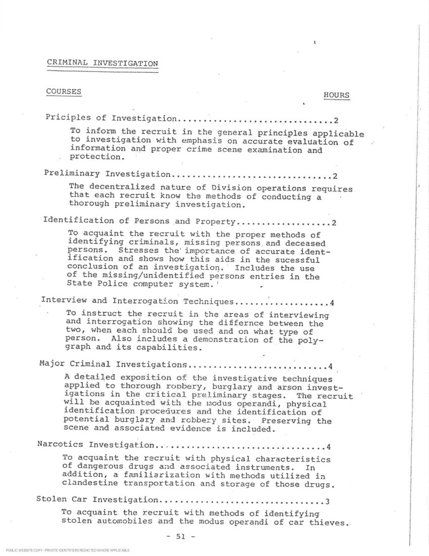 New York State Police academy and in-service transcript - page 26
