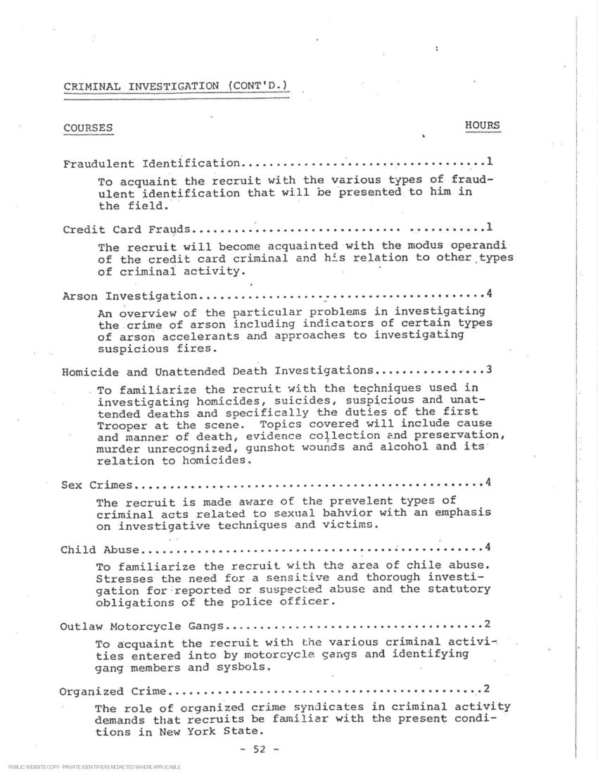 New York State Police academy and in-service transcript - page 27