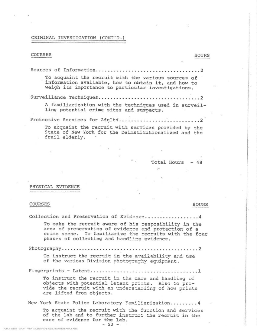 New York State Police academy and in-service transcript - page 28