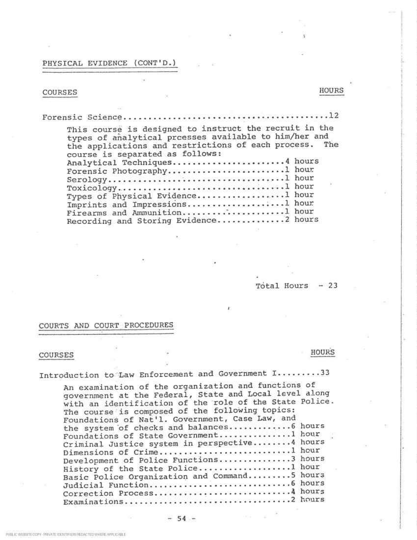 New York State Police academy and in-service transcript - page 29