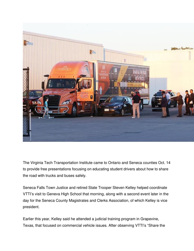 Finger Lakes Times Share the Road article documenting Steven Kelley's role