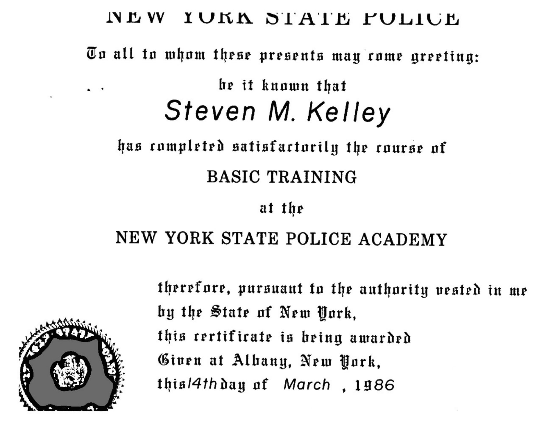 Page 2: New York State Police Basic Training
