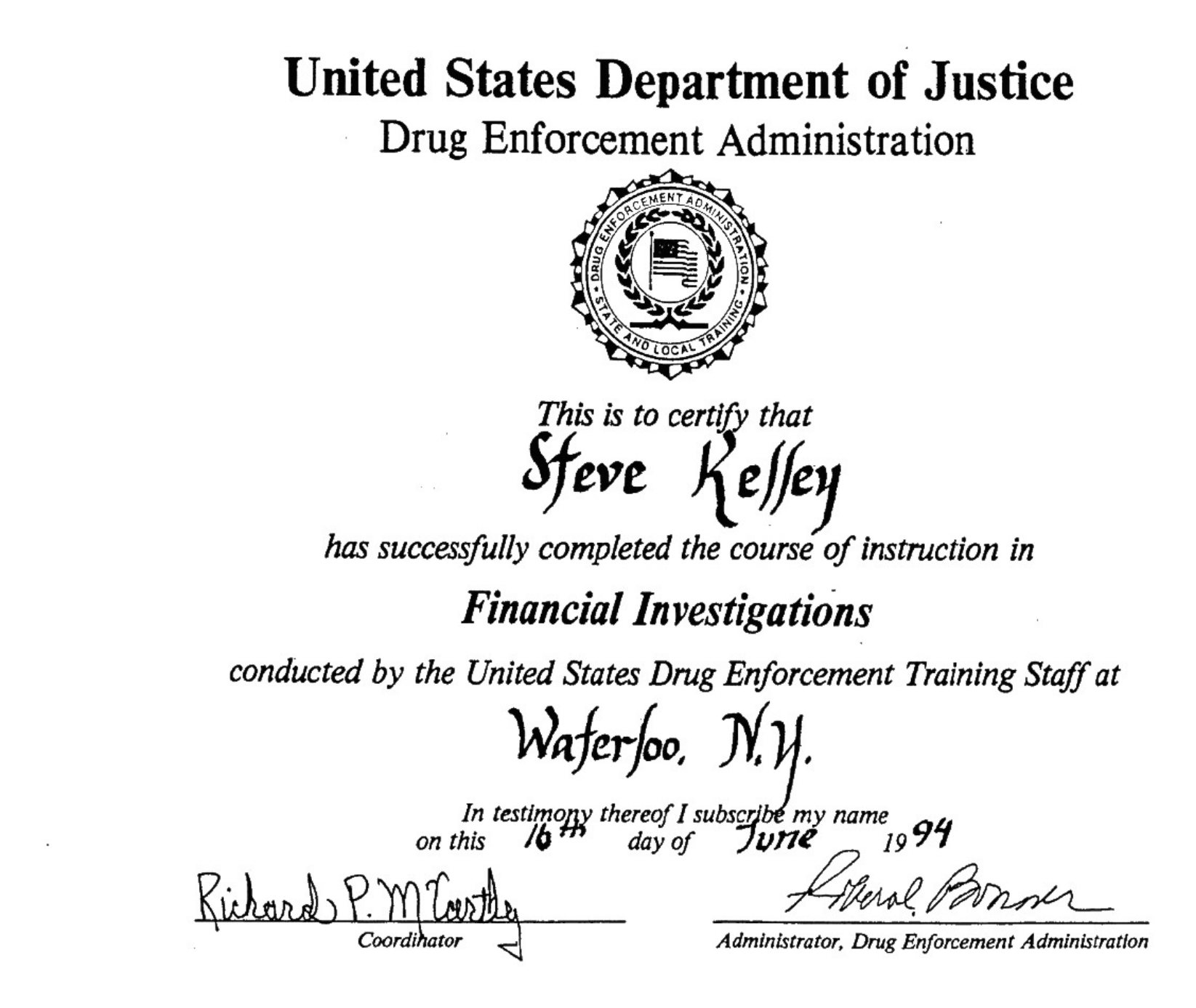 Page 9: Financial Investigations