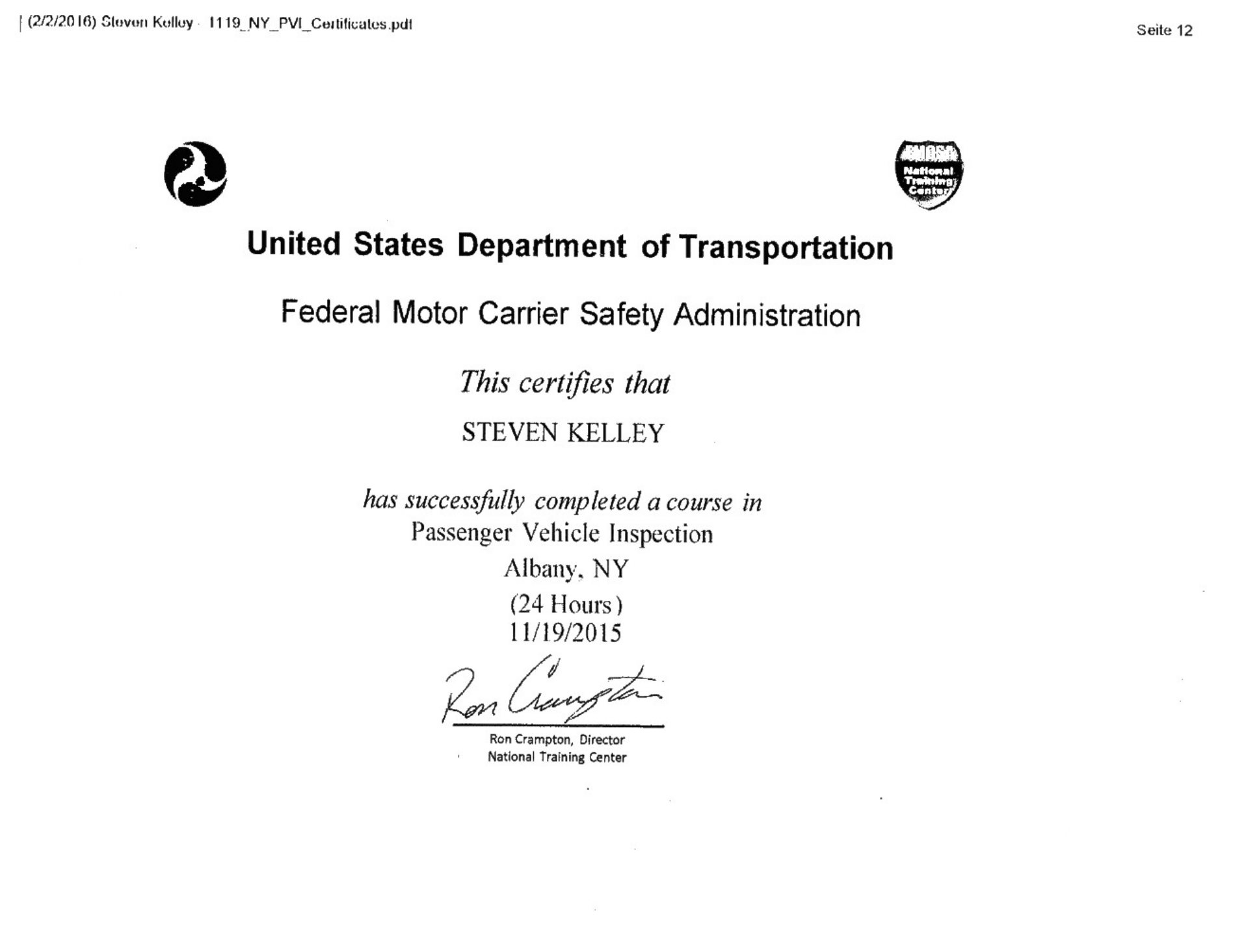 Page 37: Passenger Vehicle Inspection